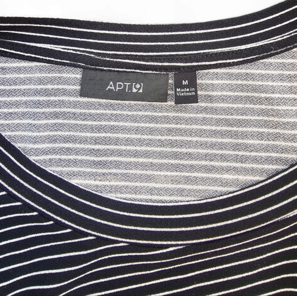 APT.9 Black and White Stripped Bodycon Dress, Size M - Picture 6 of 7